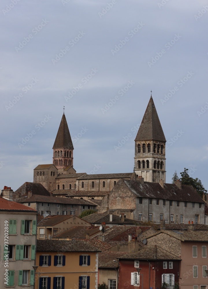 Sticker church of Tournus in France 