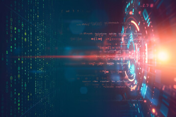 Obraz premium Dynamic and dramatic coding data encryption with secur