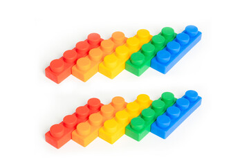 colorful block jigsaw on white background