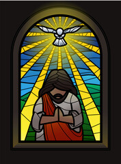 Holy week vector illustration stained glass