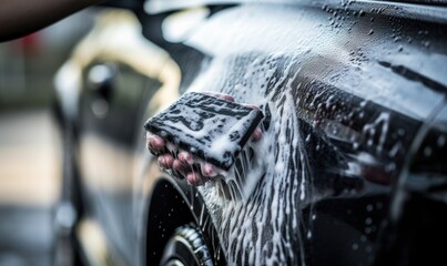 The Sudsy Symphony: A Person's Delicate Dance of Car Washing