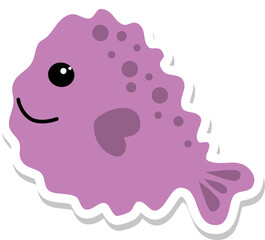 Cute cartoon sea urchin sticker design