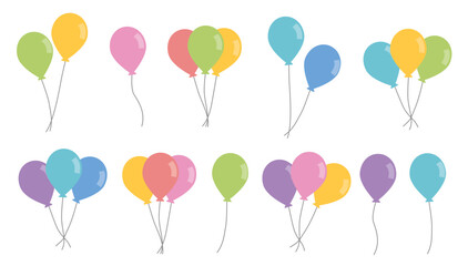 風船　カラフル　パステル　セット © suorun