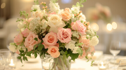 Freshly-cut flowers on every table, adding a touch of elegance to the groom room.
