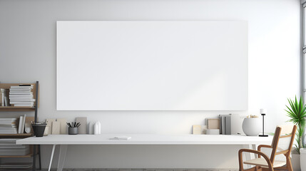 Minimalist Bliss. White House Interior with Wall Frames