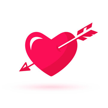recommend clip art: Heart pierced with arrow. Valentine's Day. Lovestruck, vector symbol.