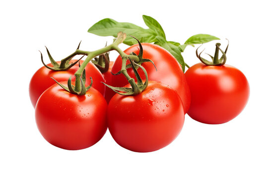 illustration of red tomatoes, Isolated on transparent PNG background, Generative ai
