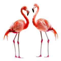 flamingo isolated on a white background with clipping path.