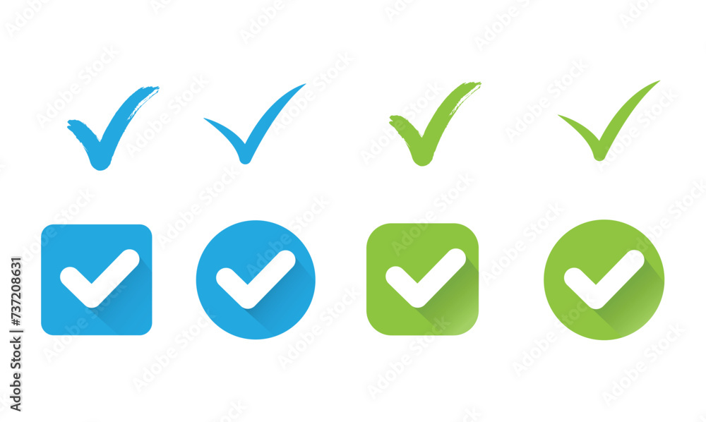 Poster green check marks in different variants.