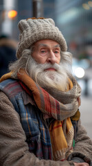 A homeless man on a New York street