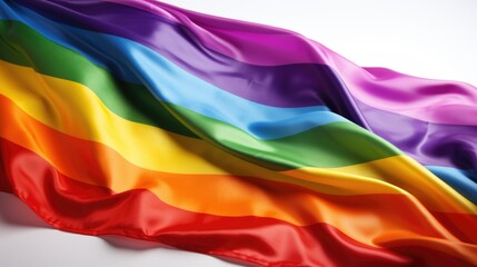LGBTQ flag on a white background