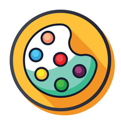 Fototapeta premium Paint Palette cute school vector EPS