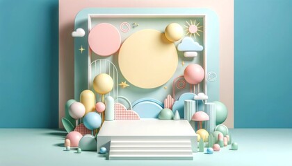 Summer Serenade: A Vibrant Paper Crafted Beach Scene Display