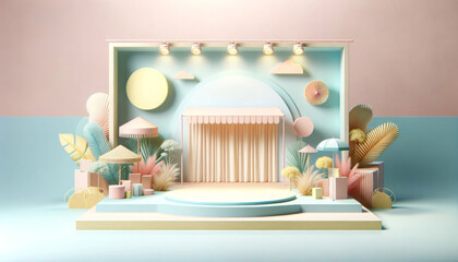 Summer Serenade: A Vibrant Paper Crafted Beach Scene Display