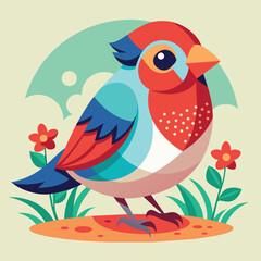 Finches cute pet vector EPS