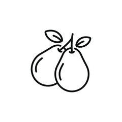 Avocado line icon isolated on transparent background