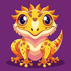 Crested Geckos cute pet vector EPS