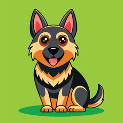 German Shepherd cute pet vector EPS