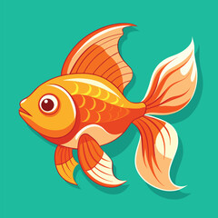 Goldfish cute pet vector EPS