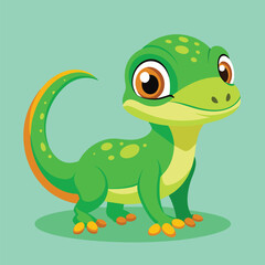 Green Anole cute pet vector EPS