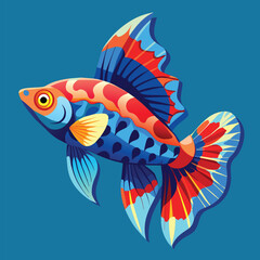 Guppies cute pet vector EPS