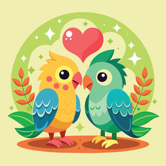 Lovebirds cute pet vector EPS