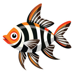 Zebra Danios cute pet vector EPS