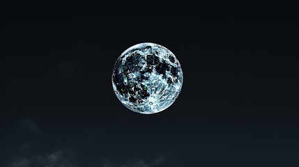 a close up of a blue moon in the sky with a black sky in the back ground and clouds in the foreground.