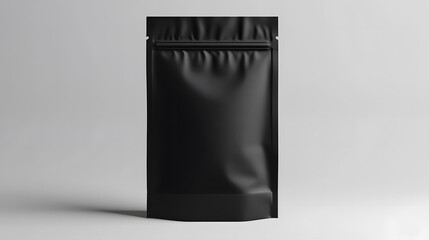 Blank black coffee package on white background