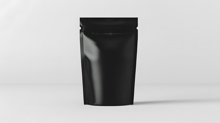 Blank black coffee package on white background