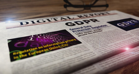 Obraz premium GDPR newspaper on table