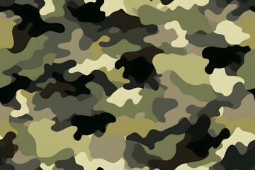 Fototapeta premium Camouflage seamless pattern, military fabric background texture