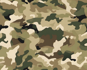 Fototapeta premium Camouflage seamless pattern, military fabric background texture