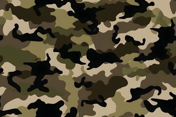 Fototapeta premium Camouflage seamless pattern, military fabric background texture