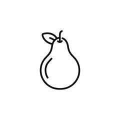 Pear line icon isolated on transparent background