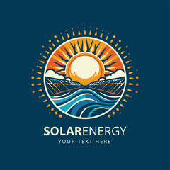 solar energy vector illustration logo