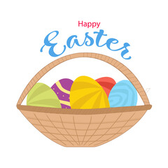 Easter, happy Easter, Easter egg basket. Easter egg, colored eggs