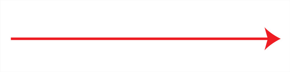 Red arrow icon. Straight long right vector arrow icon. 