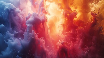 creativity wallpaper, colorful ink or liquid splatter, multicolored smoke, vibrant, colorful, funny theme