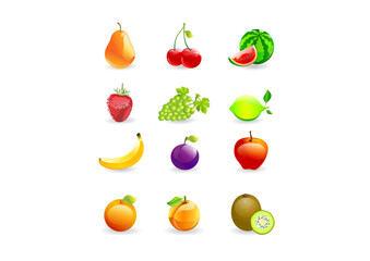 set of fruits and vegetables