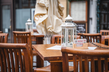 restaurant table in a restaurant