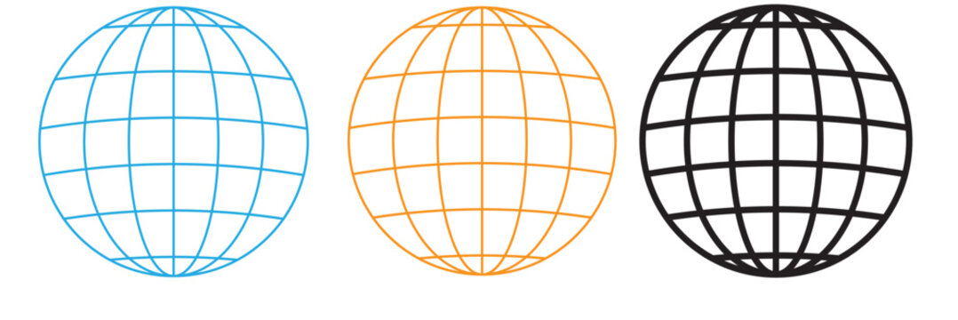 Isolated globe wireframe vector