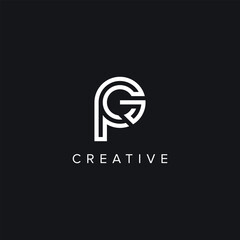Alphabet Letters PG GP Creative Logo Initial Based Monogram Vector Icon.