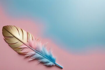Ethereal Pastel Feather on Dreamy Background