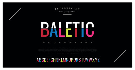 Minimal font creative modern alphabet. Typography with regular and number. minimalist style fonts set. vector illustration - obrazy, fototapety, plakaty