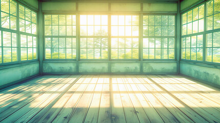 Abandoned Beauty: An Empty Room Bathed in Sunlight, Where Shadows and Silence Speak Volumes of the Past