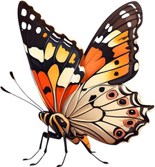 Bright Butterfly Illustration on White Backgrounds