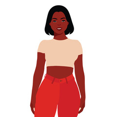 Beautiful black woman in elegant art style vector