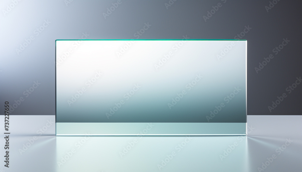 Poster abstract modern design with clean shapes and shiny metal reflection generated by ai