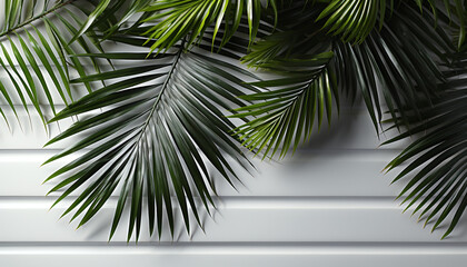 Tropical palm tree illustration brings nature freshness to summer generated by AI